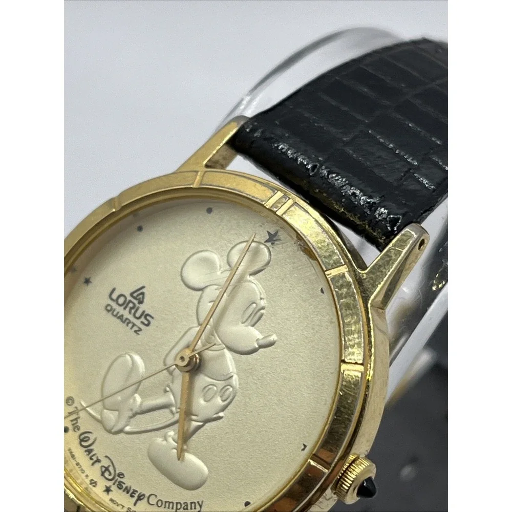 Lorus Disney Watch Women Y481-1720 Mickey Mouse 30mm Gold Tone- New‎ Battery
